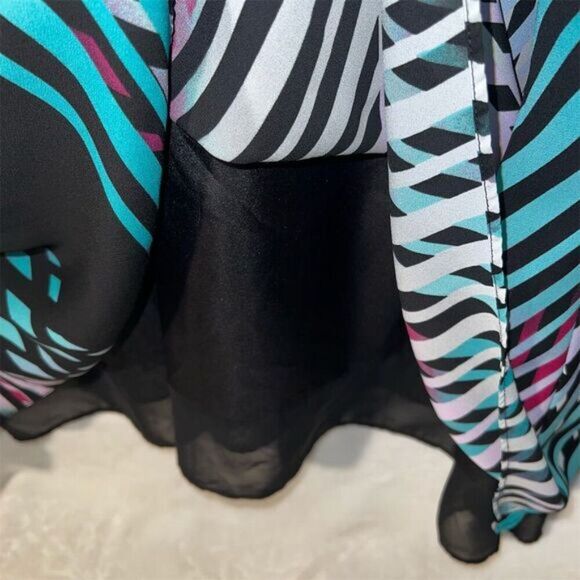 Worthington Women's 2XL Multicolor Striped Sleeveless Chiffon Blouse - Picture 7 of 8